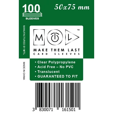 MTL kártyavédő 50 x 75 mm - NORMÁL (100 darab)
