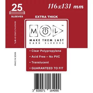 MTL kártyavédő 116 x 131 mm - VASTAG (25 darab)