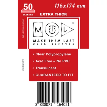 MTL kártyavédő 116 x 174 mm - VASTAG (50 darab)