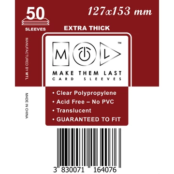 MTL kártyavédő 127 x 153 mm - VASTAG (50 darab)