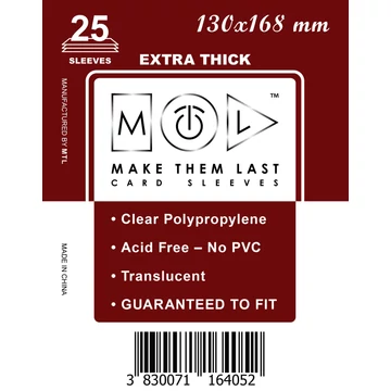 MTL kártyavédő 130 x 168 mm - VASTAG (25 darab)
