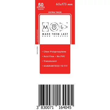 MTL kártyavédő 63 x 175 mm - VASTAG (50 darab)