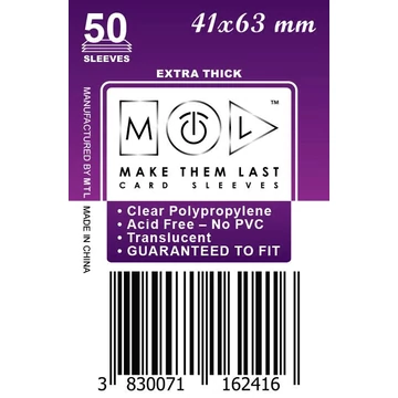 MTL kártyavédő  41x 63 mm - VASTAG (50 darab)