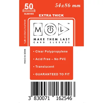 MTL kártyavédő 54 x 86 mm - VASTAG (50 darab)