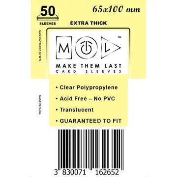 MTL kártyavédő 65 x 100 mm - VASTAG (50 darab)