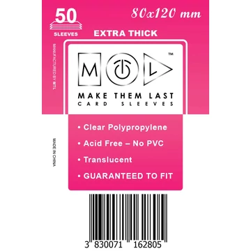 MTL kártyavédő 80 x 120 mm - VASTAG (50 darab)