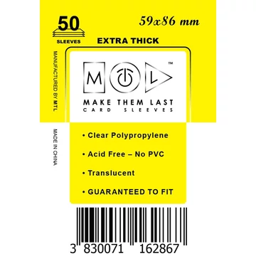 MTL kártyavédő 59 x 86 mm - VASTAG (50 darab)