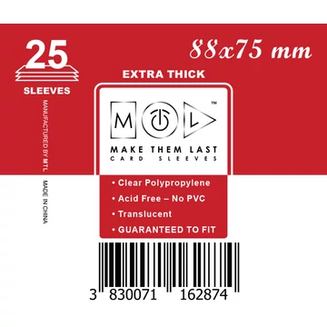 MTL kártyavédő 88 x 75 mm - VASTAG (25 darab)