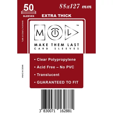 MTL kártyavédő 88 x 127 mm - VASTAG (50 darab)