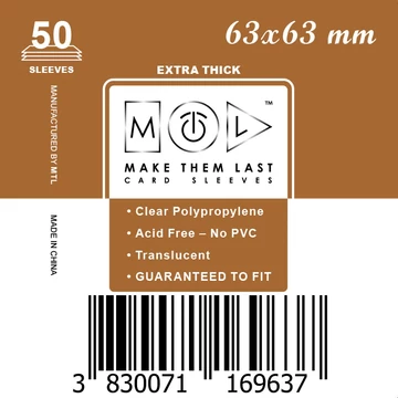 MTL kártyavédő 63 x 63 mm - VASTAG (50 darab)