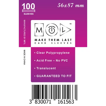 MTL kártyavédő 56 x 87 mm - NORMÁL (100 darab)