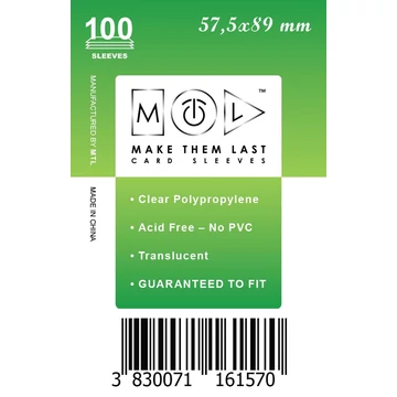 MTL kártyavédő 57,5 x 89 mm - NORMÁL (100 darab)