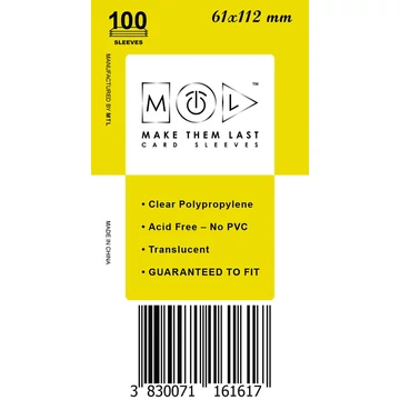 MTL kártyavédő 61 x 112 mm - NORMÁL (100 darab)