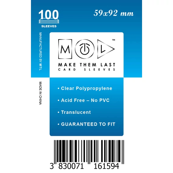 MTL kártyavédő 59 x 92 mm - NORMÁL (100 darab)