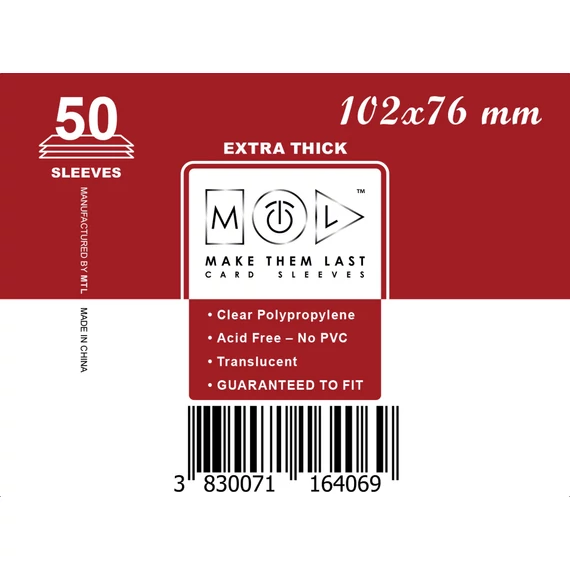 MTL kártyavédő 102 x 76 mm - VASTAG (50 darab)
