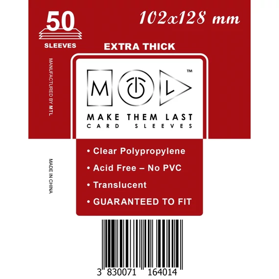 MTL kártyavédő 102 x 128 mm - VASTAG (50 darab)