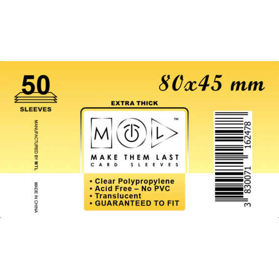 MTL kártyavédő 80 x 45 mm - VASTAG (50 darab)