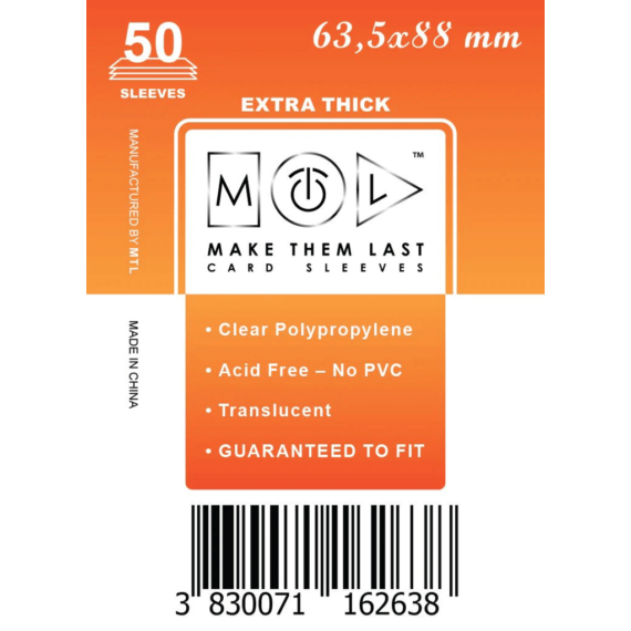 MTL kártyavédő 63,5 x 88 mm - VASTAG (50 darab)
