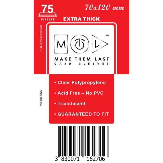 MTL kártyavédő 70 x 120 mm - VASTAG (75 darab)