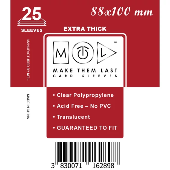 MTL kártyavédő 88 x 100 mm - VASTAG (25 darab)
