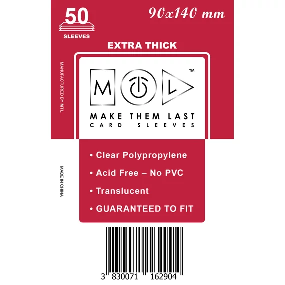 MTL kártyavédő 90 x 140 mm - VASTAG (50 darab)