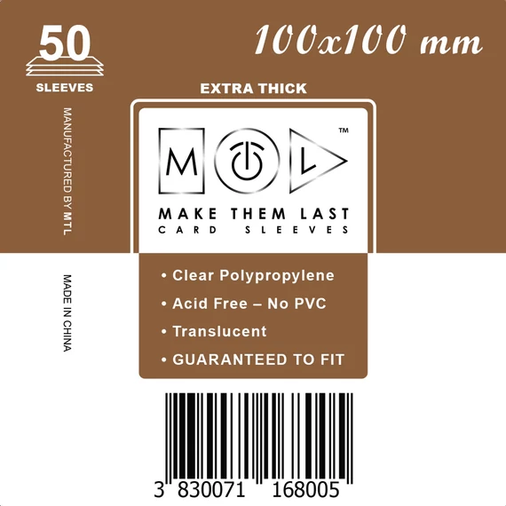 MTL kártyavédő 100 x 100 mm - VASTAG (50 darab)
