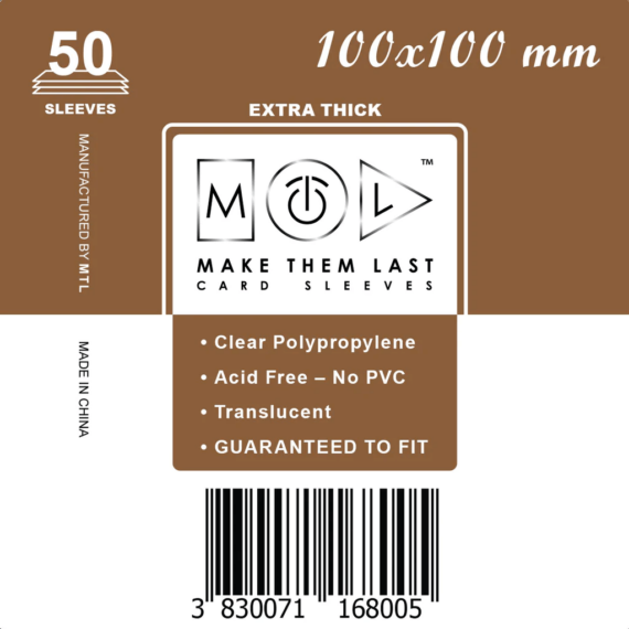 MTL kártyavédő 100 x 100 mm - VASTAG (50 darab)
