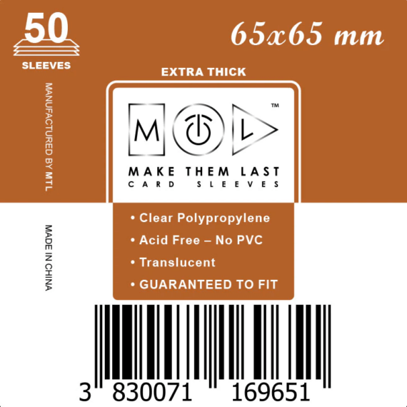 MTL kártyavédő 65 x 65 mm - VASTAG (50 darab)