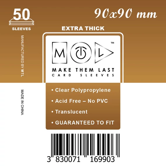 MTL kártyavédő 90 x 90 mm - VASTAG (50 darab)