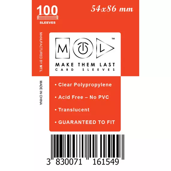 MTL kártyavédő 54 x 86 mm - NORMÁL (100 darab)