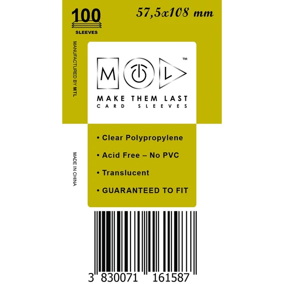 MTL kártyavédő 57,5 x 108 mm - NORMÁL (100 darab)