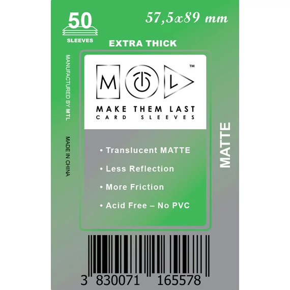 MTL kártyavédő 57,5 x 89 mm - MATT VASTAG (50 darab)