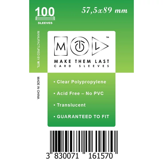 MTL kártyavédő 57,5 x 89 mm - NORMÁL (100 darab)