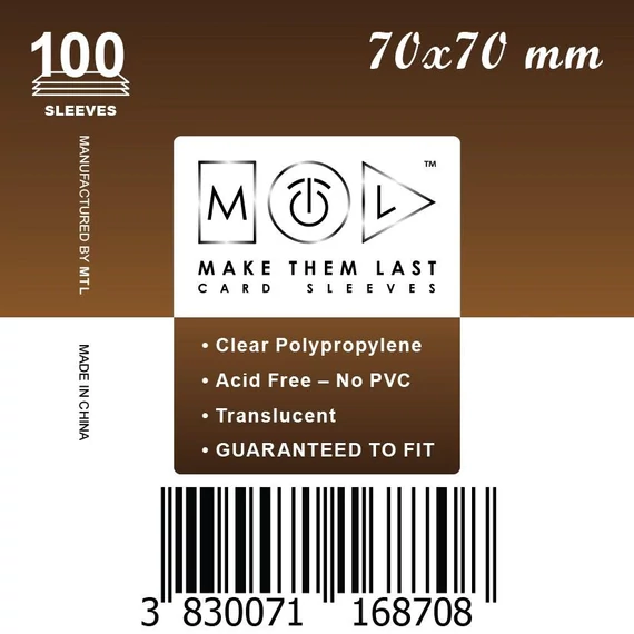 MTL kártyavédő 70 x 70 mm - NORMÁL (100 darab)