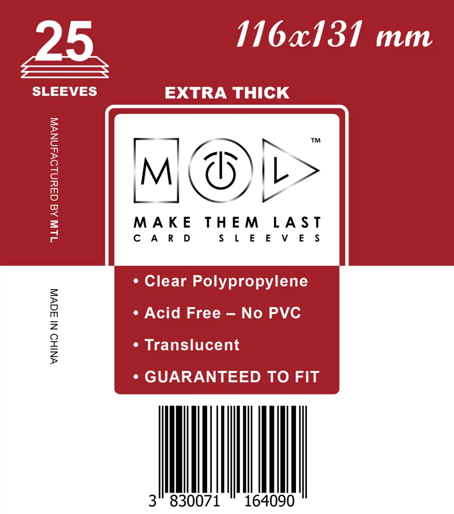 MTL kártyavédő 116 x 131 mm - VASTAG (25 darab)
