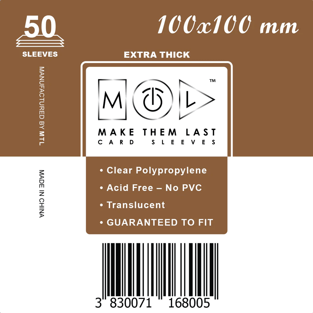 MTL kártyavédő 100 x 100 mm - VASTAG (50 darab)