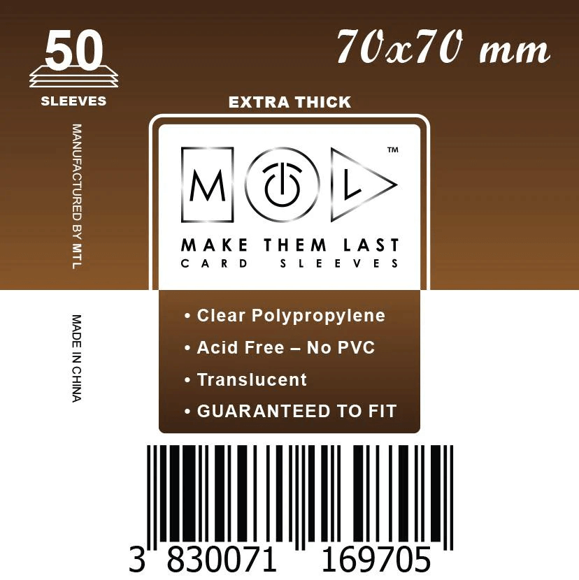 MTL kártyavédő 70 x 70 mm - VASTAG (50 darab)