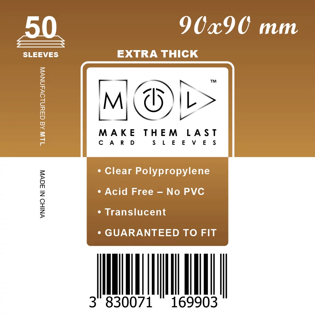 MTL kártyavédő 90 x 90 mm - VASTAG (50 darab)